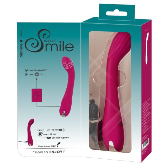 SMILE G-točka - polnilni, zložljivi vibrator za G-točko (vijolična)