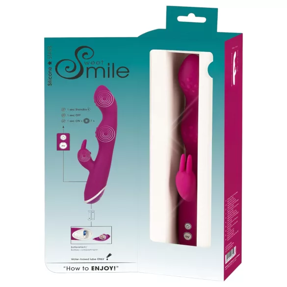 SMILE - vibrator s prilagodljivo ročko za klitoris, A in G-točko - vijoličen