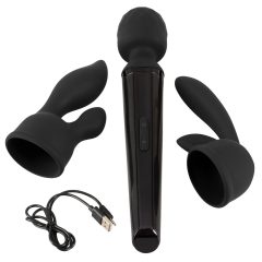   Ya Clit Wand - komplet masažnih vibratorjev za polnjenje (črn)