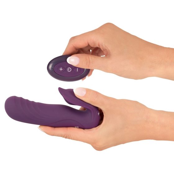 Javida RC - radijsko vodeni klitorisni vibrator z dvema funkcijama, ki ga je mogoče polniti (vijolična)