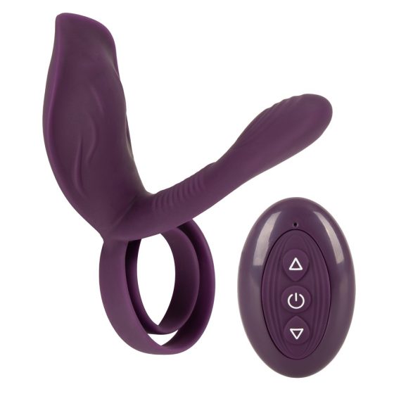 Couples Choice - obroček za penis z radijskim upravljanjem za polnjenje (vijolična)