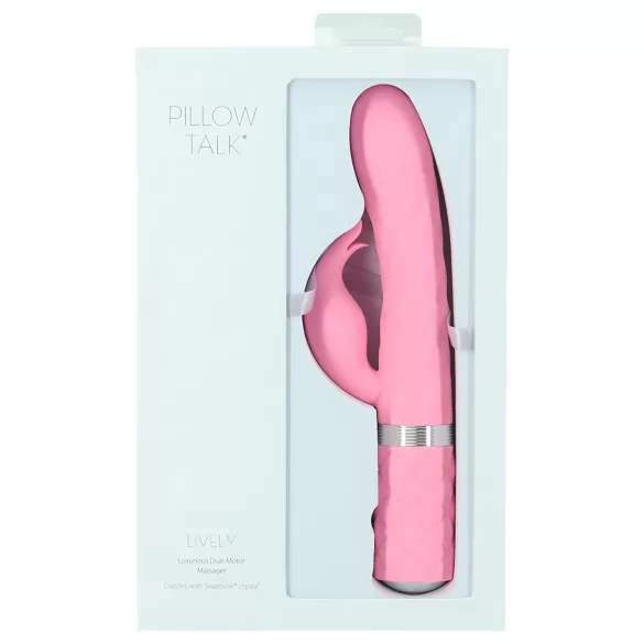 Pillow Talk Lively - polnljiv vibrator z ročajem za klitoris (roza)
