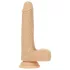 Naked Addiction - vibrirajoči dildo s potiskanjem - 19 cm - naravna barva