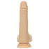 Naked Addiction - vibrirajoči dildo s potiskanjem - 19 cm - naravna barva