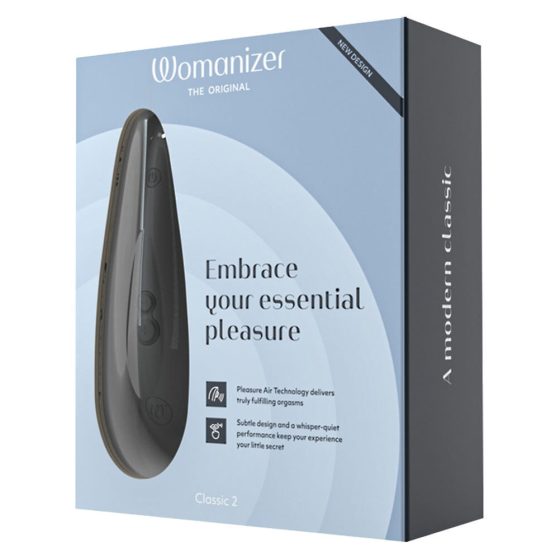 Womanizer Classic 2 - vodoodporen stimulator klitorisa, ki ga je mogoče ponovno napolniti (črn)