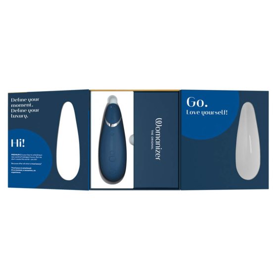 Womanizer Premium 2 - vodoodporen stimulator klitorisa, ki ga je mogoče ponovno napolniti (modri)