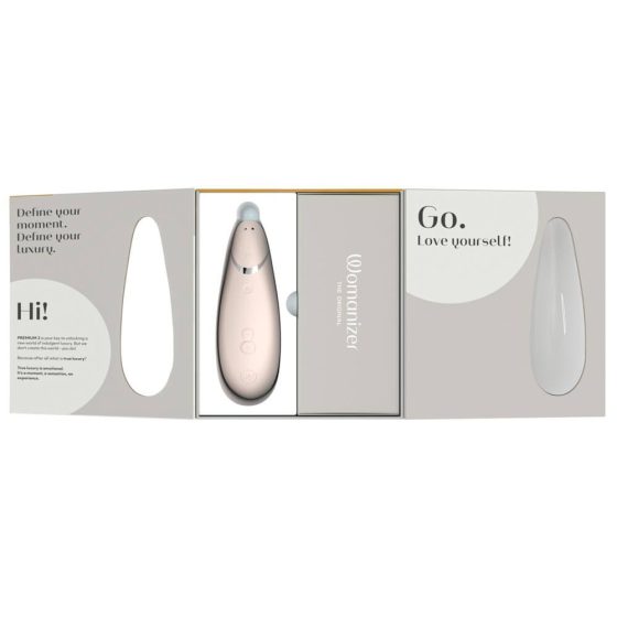 Womanizer Premium 2 - vodoodporen stimulator klitorisa, ki ga je mogoče ponovno napolniti (bel)