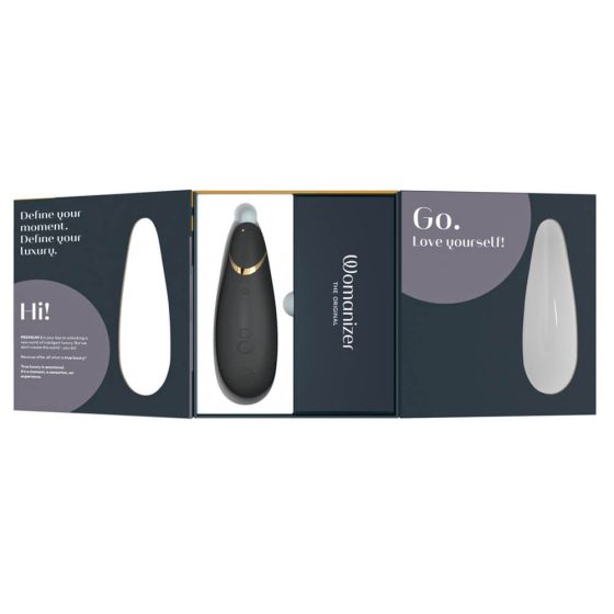 Womanizer Premium 2 - vodoodporen stimulator klitorisa, ki ga je mogoče ponovno napolniti (črn)