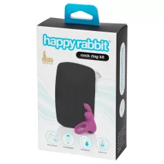   Happyrabbit - vibracijski obroč za penis s shrambo - silikon vijoličen