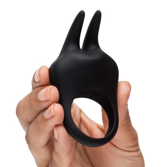 Petdeset odtenkov sive - Vibracijski obroček za penis Sensation Bunny (črn)