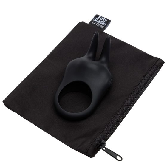 Petdeset odtenkov sive - Vibracijski obroček za penis Sensation Bunny (črn)