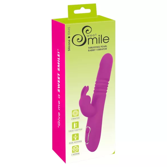 SMILE - vibrator zajček z gibanjem in rotacijo - klitoralni stimulator - roza