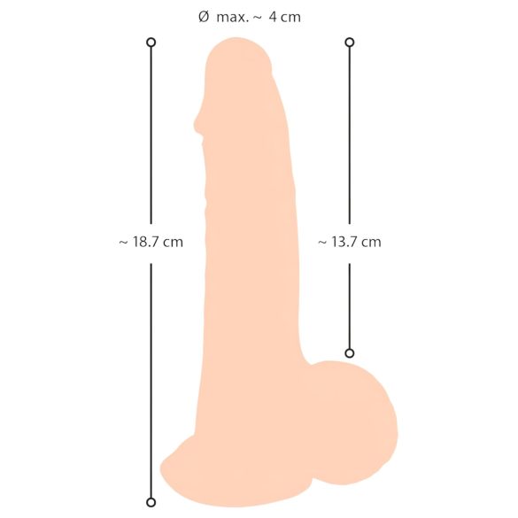 Nature Skin - dildo z umetno kožo - 19 cm - naravna barva