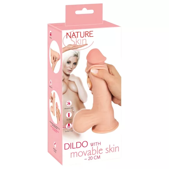 Nature Skin - dildo z umetno kožo - 20 cm - naravna barva