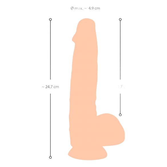 Natute Skin - dildo z realistično kožo - 25 cm - naravno