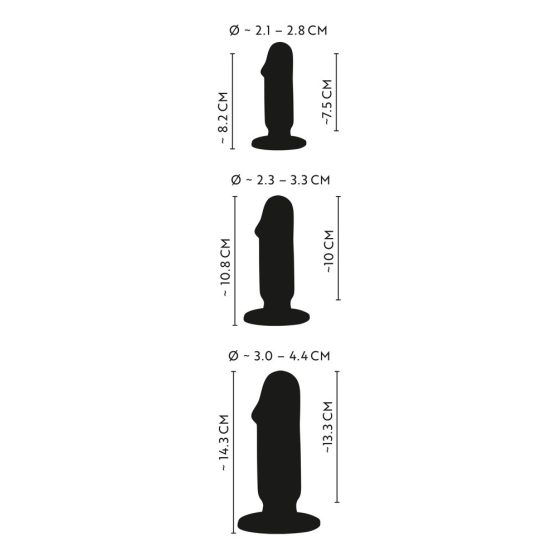 Anos Trainig Kit - komplet za analni dildo (3 deli) - črn
