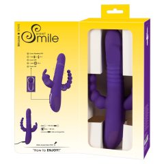   SMILE Triple - vibrator s trojnim vzvodom in rotacijskim potiskom, ki ga je mogoče ponovno napolniti (vijolična)