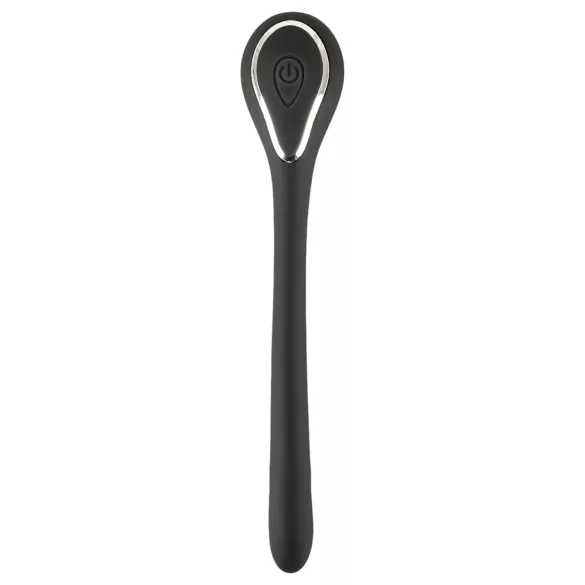 Penis Plug - vibracijski dilator - polnilni - črn - 1 cm