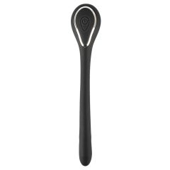 Penis Plug Dilator - vibrator za uretro (0,6-1,1 cm) - črn