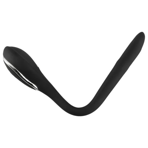 Penis Plug - vibracijski dilator - polnilni - črn - 1 cm
