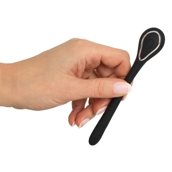 Penis Plug Dilator - vibrator za uretro (0,6-1,1 cm) - črn