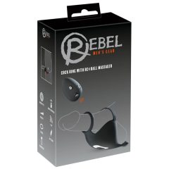 Rebel - polnilni obroček za penis z masažo mod (črn)