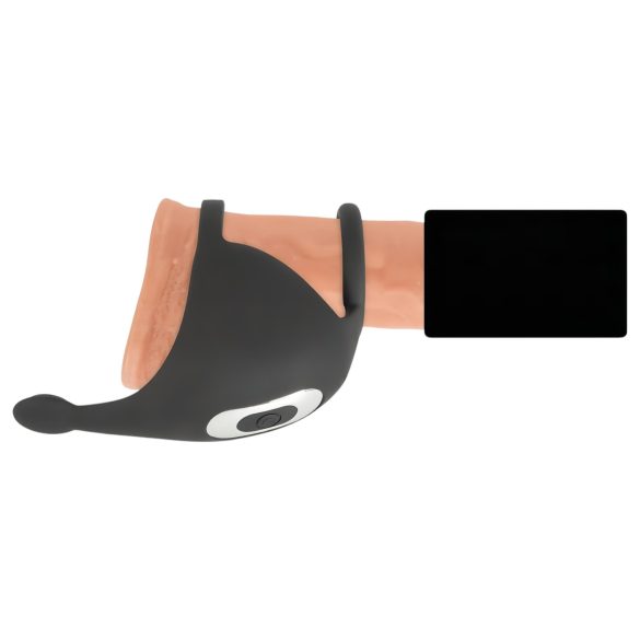 Rebel - erekcijski obroč in vibracijski stimulator za moda - akumulatorski - črn