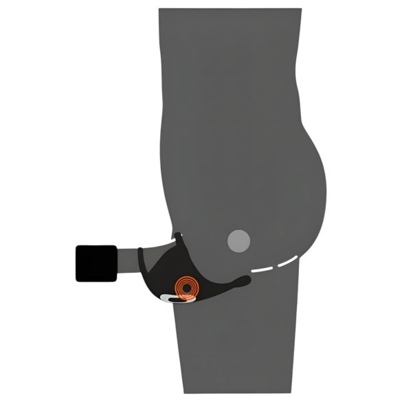 Rebel - erekcijski obroč in vibracijski stimulator za moda - akumulatorski - črn