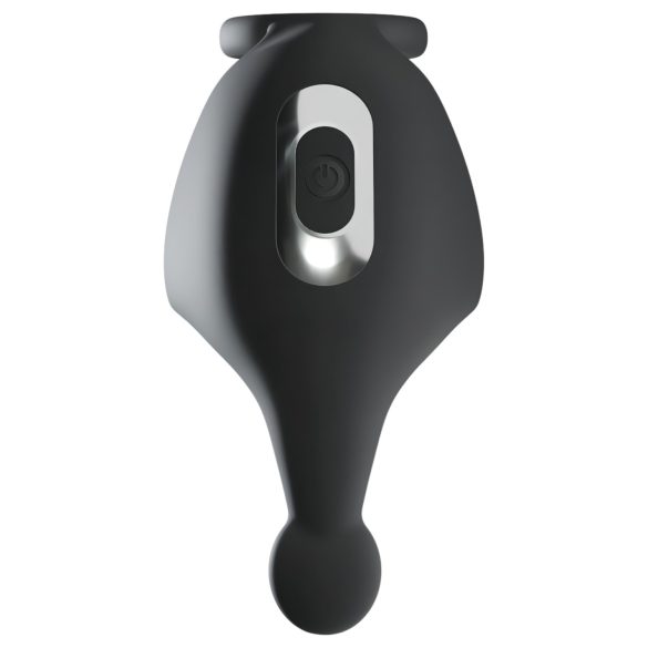 Rebel - erekcijski obroč in vibracijski stimulator za moda - akumulatorski - črn