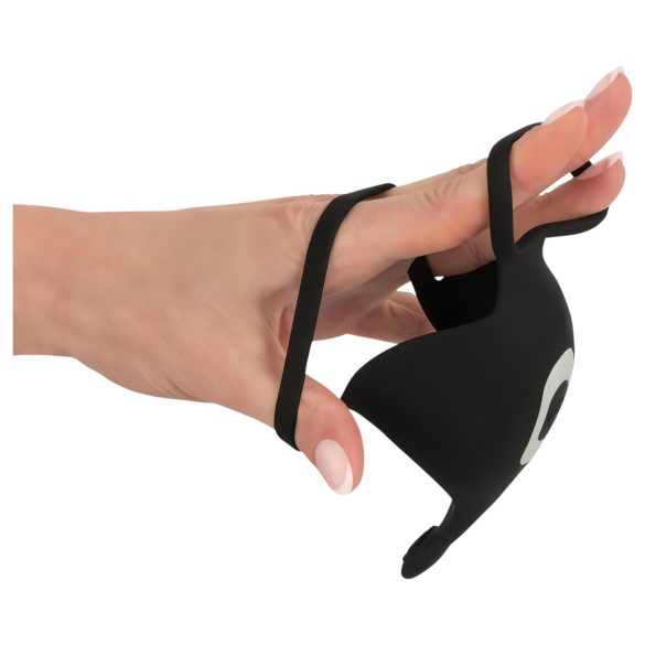 Rebel - erekcijski obroč in vibracijski stimulator za moda - akumulatorski - črn