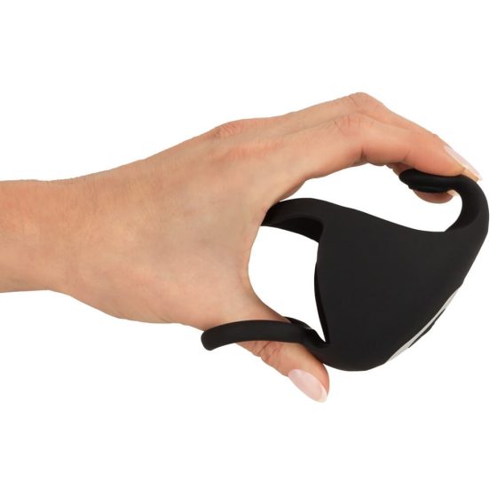 Rebel - polnilni obroček za penis z masažo mod (črn)