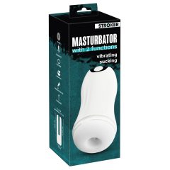   STROKER - brezžični masturbator s sesalnim delovanjem (bel)