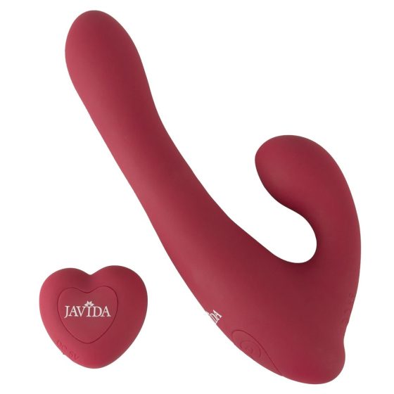 Javida - Rotacijski vibrator z možnostjo polnjenja, radijsko voden, z vrtljivim ročajem (rdeč)