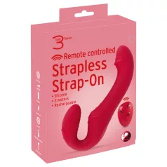   You2Toys - dvojni vibrator brez pasov - daljinski upravljalnik - rdeč