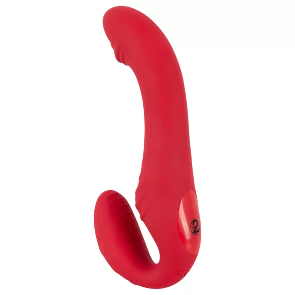 You2Toys - dvojni vibrator brez pasov - daljinski upravljalnik - rdeč