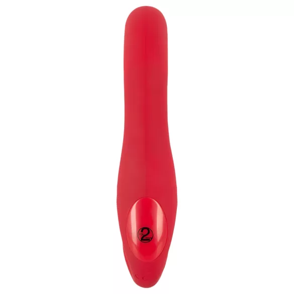 You2Toys - dvojni vibrator brez pasov - daljinski upravljalnik - rdeč
