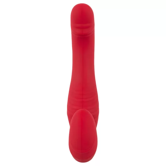You2Toys - dvojni vibrator brez pasov - daljinski upravljalnik - rdeč