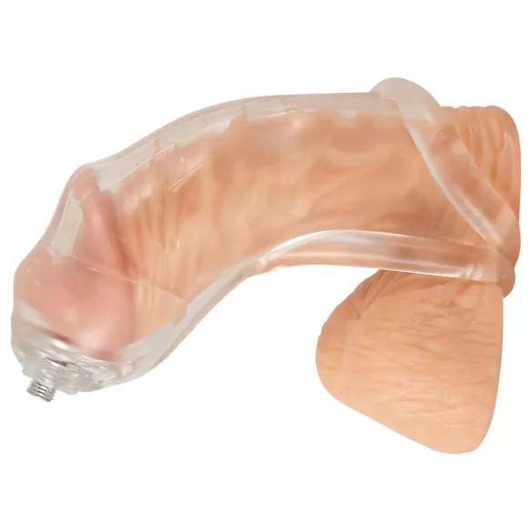 You2Toys - penis nastavek z odtočno cevjo - prozoren