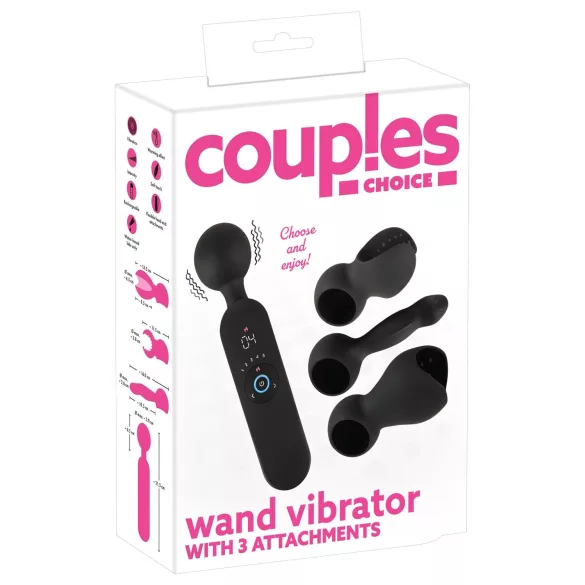 Couples Choice - vibrator za pare - grelna funkcija - polnjenje USB - črna