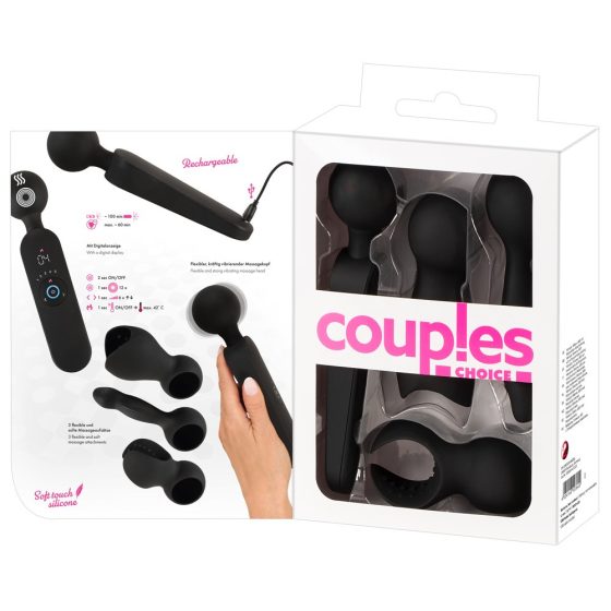 Couples Choice - masažni vibrator z ogrevanjem za polnjenje (črn)