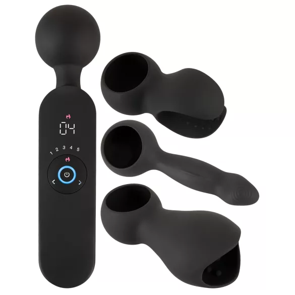 Couples Choice - vibrator za pare - grelna funkcija - polnjenje USB - črna