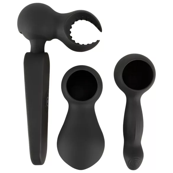 Couples Choice - vibrator za pare - grelna funkcija - polnjenje USB - črna