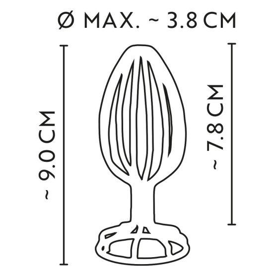 ANOS Metal (3,8 cm) - analni dildo s kovinsko kletko (srebrn) 