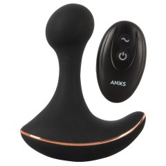   ANOS - Vodoodporni analni vibrator z radijskim upravljanjem, ki ga je mogoče polniti (črn)