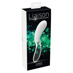   You2Toys Liaison - LED ukrivljen vibrator iz silikonskega stekla z možnostjo polnjenja (prosojno-bel)