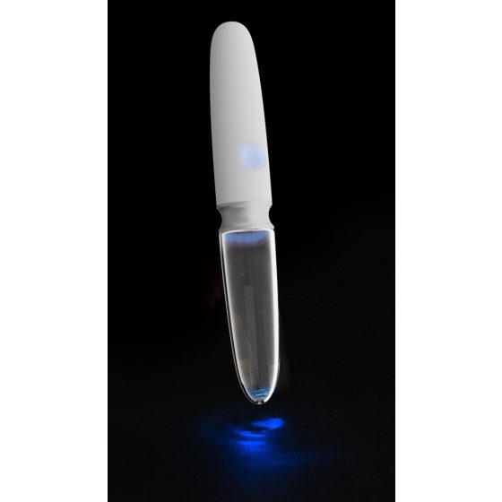 You2toys Liaison - vibrator z LED paličico iz silikonskega stekla (prosojno-bel)