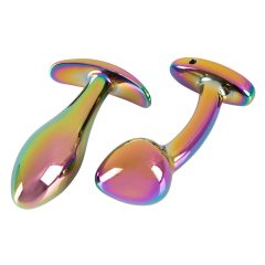 ANOS Metal Rainbow - kovinski analni dildo (2 kosa)