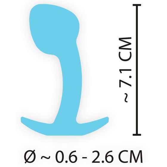 Cuties Mini Butt Plug - silikonski analni dildo - modri (2,6 cm)