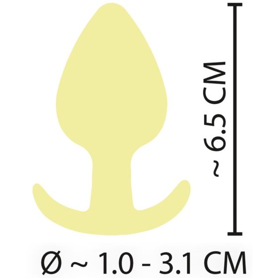 Cuties Mini Butt Plug - silikonski analni dildo - rumene barve (3,1cm)