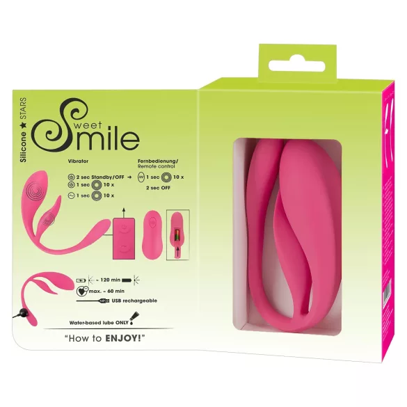 SMILE - prenosno akumulatorsko, radijsko vibracijsko jajce (roza)